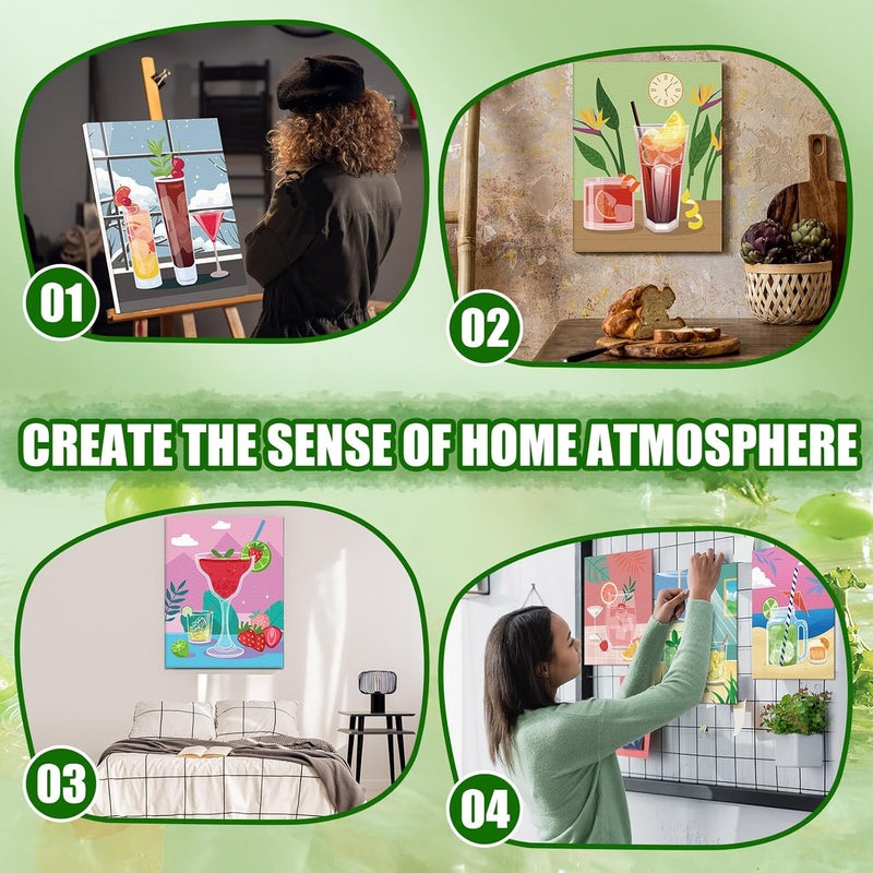 Sherr 20 Pcs Stretched Pre Drawn Canvas Afro Queen Black Art for Painting for Adults Outline Pre Drawn Stretched Cotton Canvas to Paint Party Set, 8 x 10'' (Cocktail) - Image 5